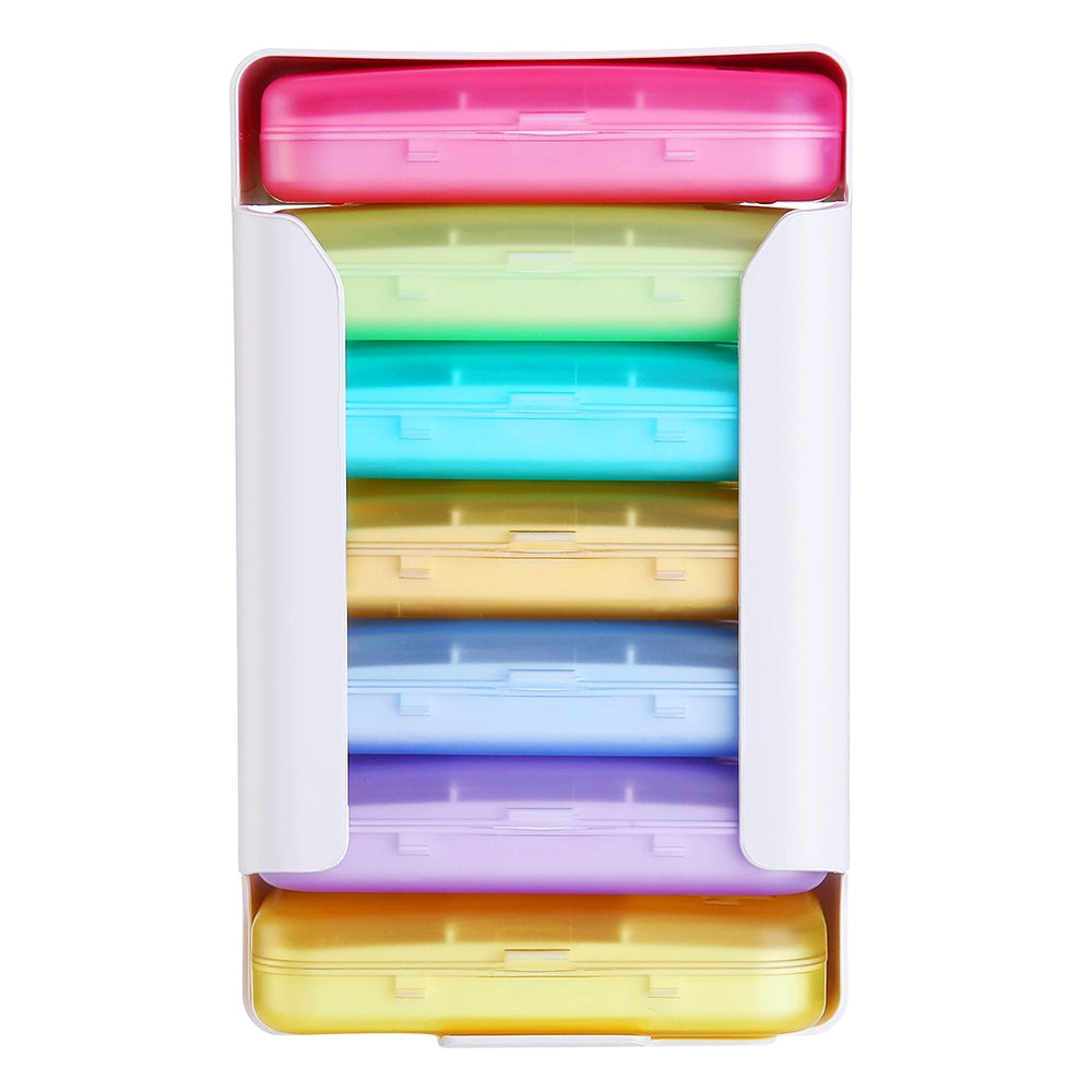 Portable pill box, 7-day pill box, 4/6-compartment pill case, portable travel pill box