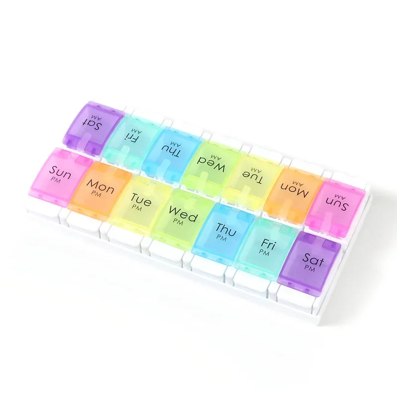 7-day pill case 2 pills per day AM/PM medicine box