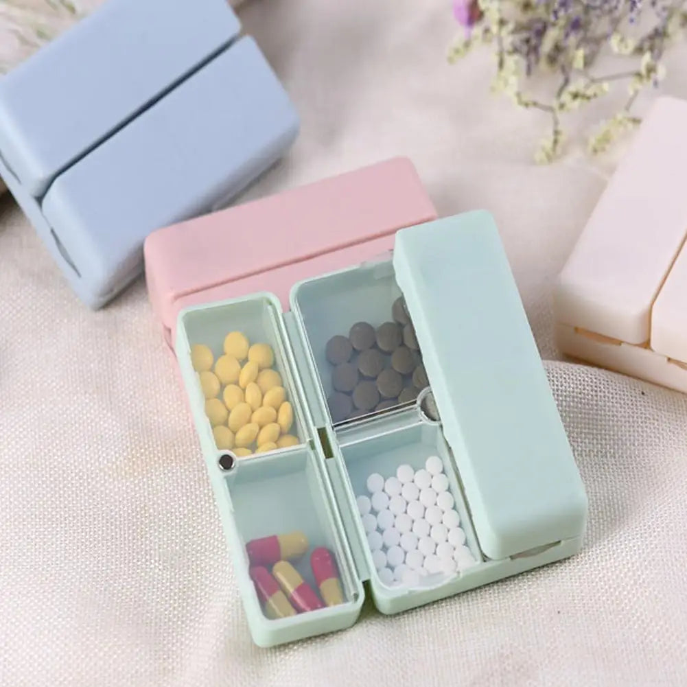 Foldable pill storage box, magnetic lid, 7-day pill box Daily pill case