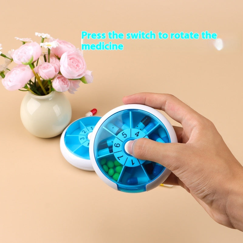7-day rotating pill box, 7-grid pill case