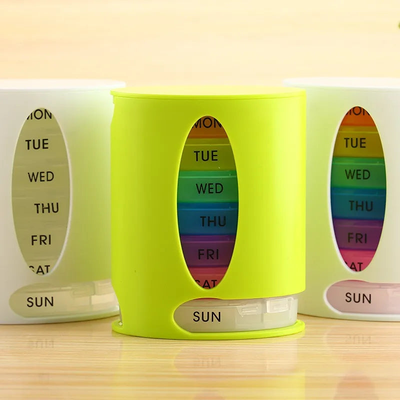 7-day pill box Oval pill box 4 times a day pill case