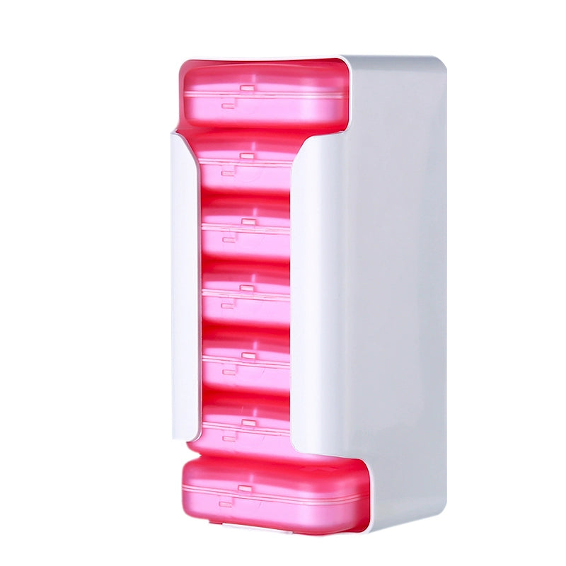 Portable pill box, 7-day pill box, 4/6-compartment pill case, portable travel pill box