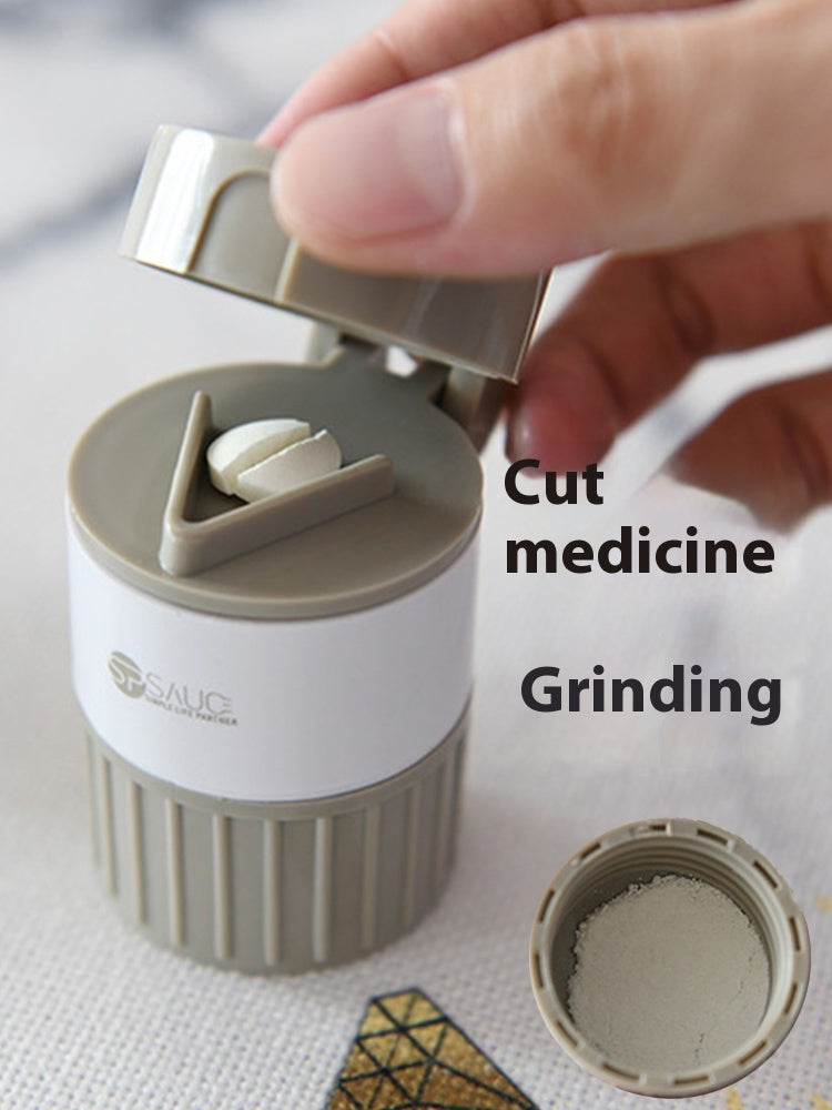 Pill Splitter Pill Grinder Multi-Function Pill Box