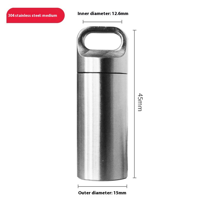 Titanium alloy pill bottle jewelry keychain pill case