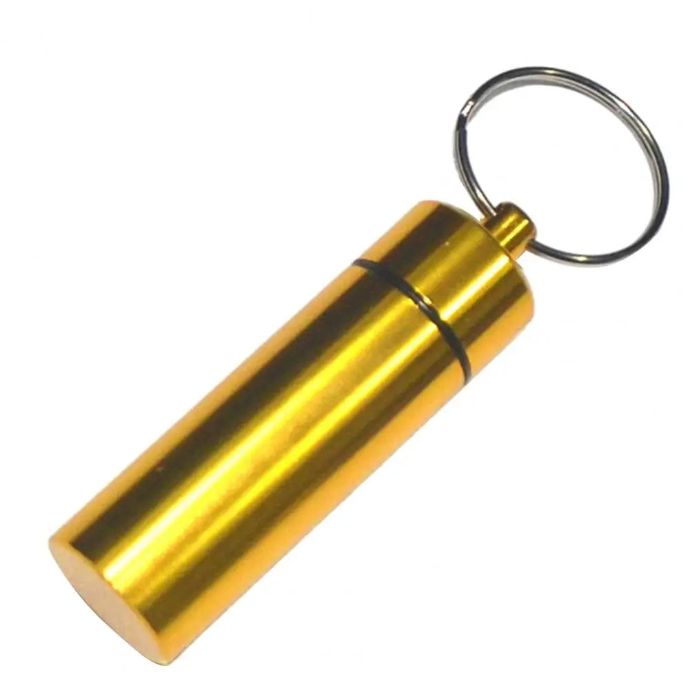 Mini pill box keychain aluminum alloy waterproof pill case right angle