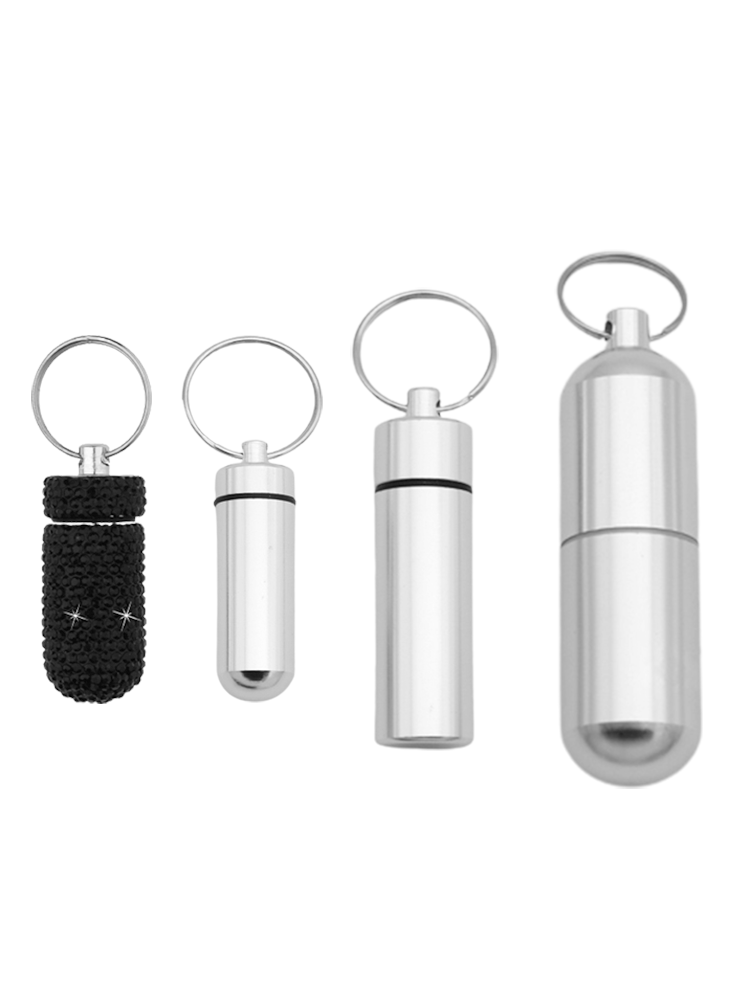 Handmade Colored Diamond Mini Pill Box Key Pill Box Necklace Pill Bottle