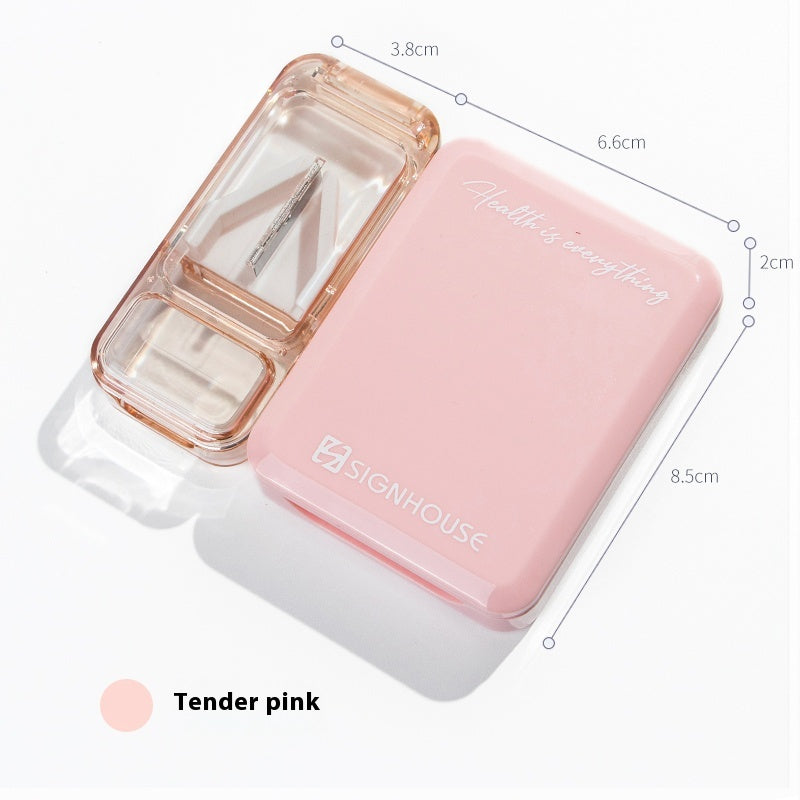 Pill splitter pill box 1 compartment pill box
