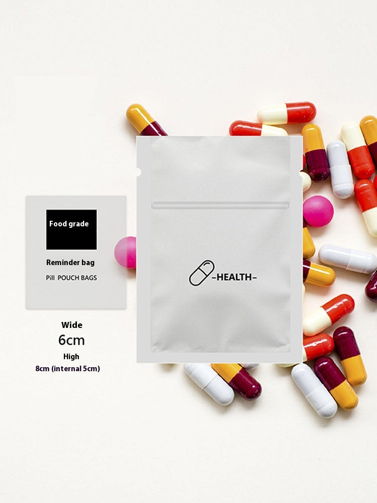 Portable aluminum foil pill bag, self-sealing pill bag