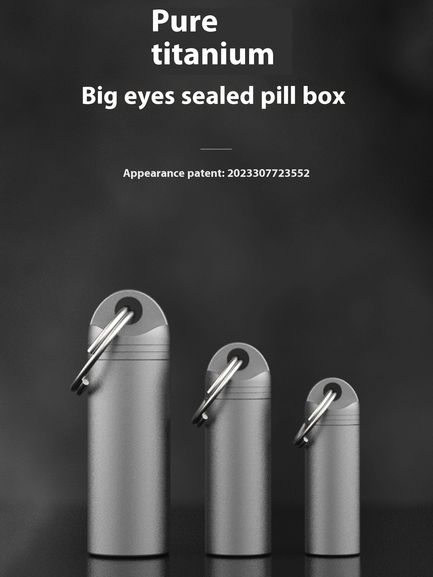 Pure titanium pill box Portable small pill bottle Keychain pill box