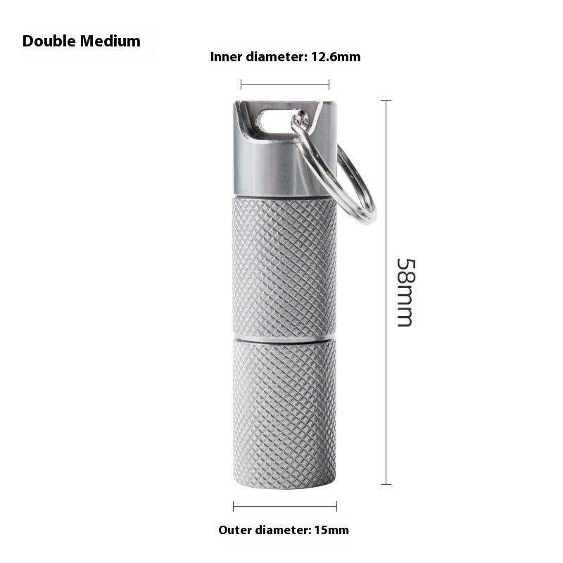 Titanium alloy pill bottle jewelry keychain pill case