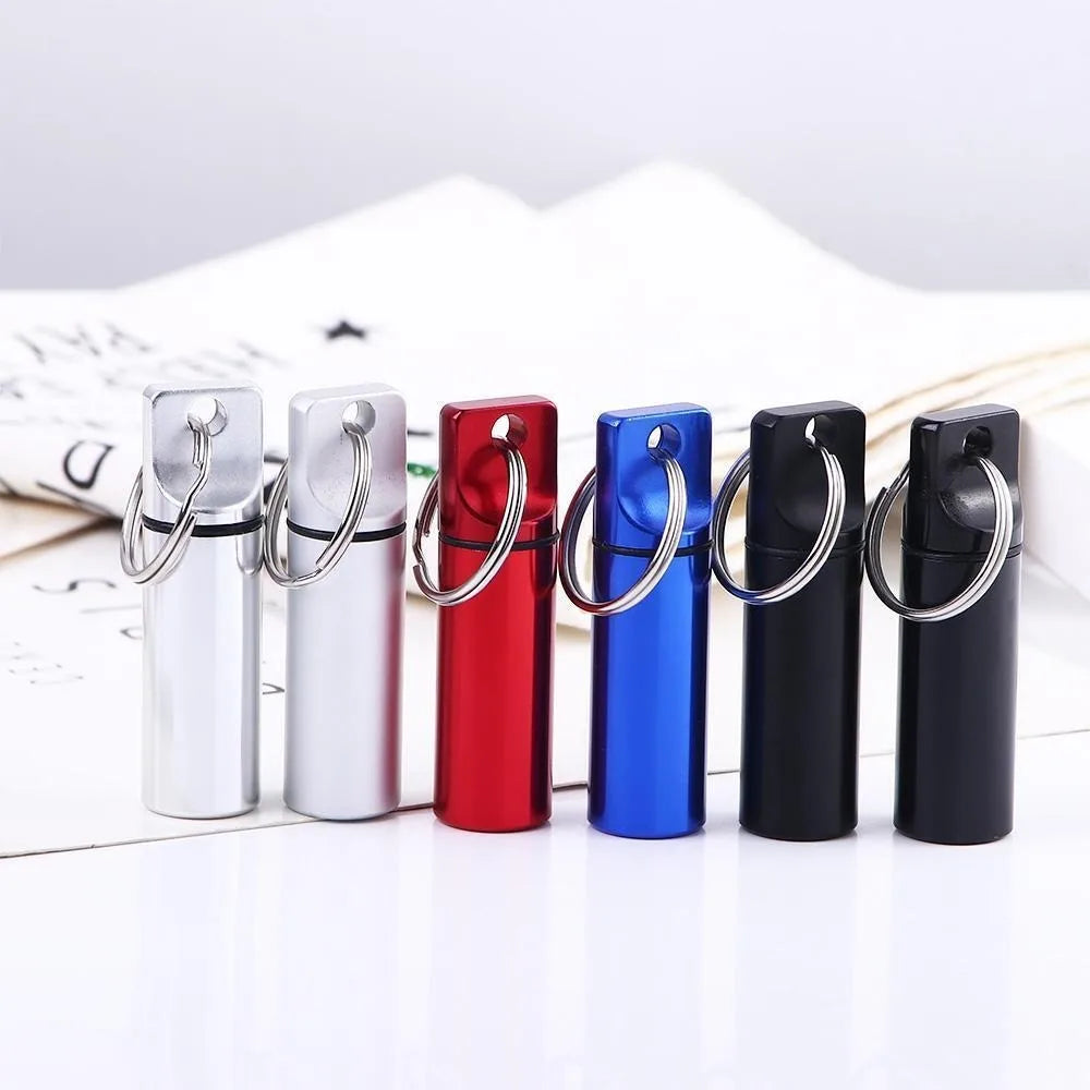 Aluminum alloy pill case waterproof keychain pill box
