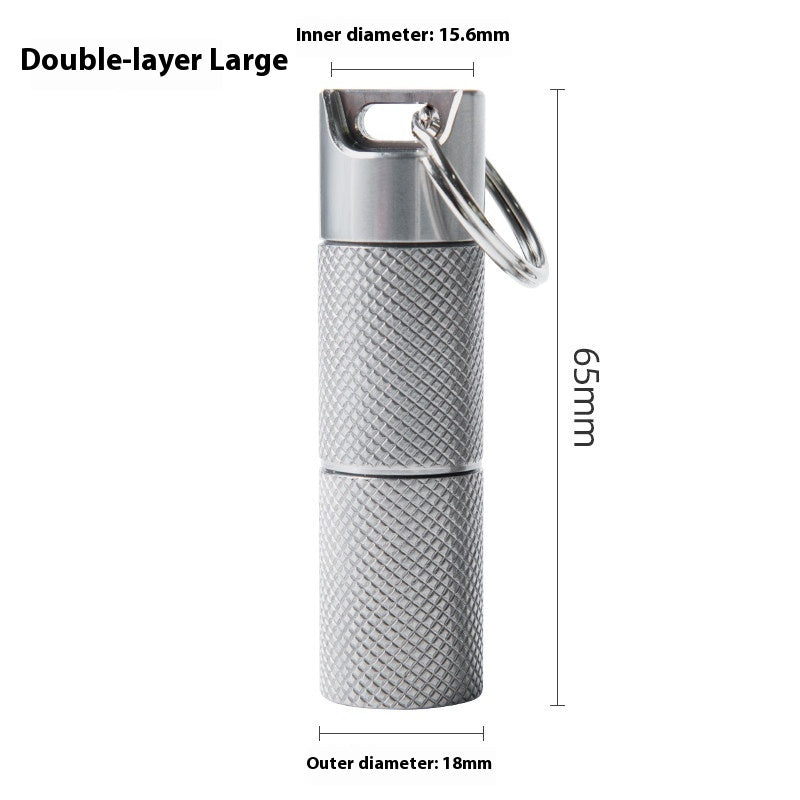 Titanium alloy pill bottle jewelry keychain pill case