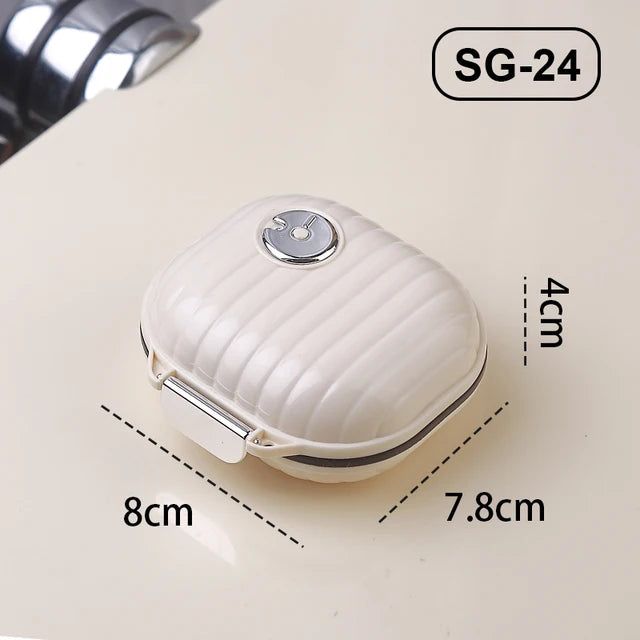 Portable travel seven-day sealed pill box