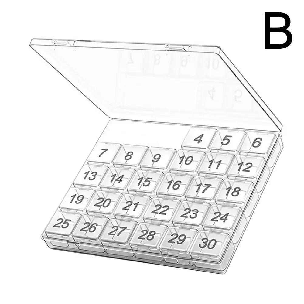 Monthly Pill Organizer, Daily Pill Case, 30 Day Pill Case