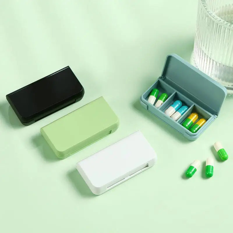 Three compartments for a day's pill storage box
