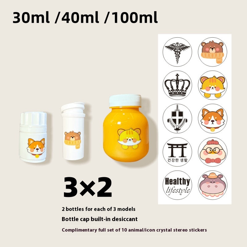 Moisture-proof portable cute pill bottle 100ml