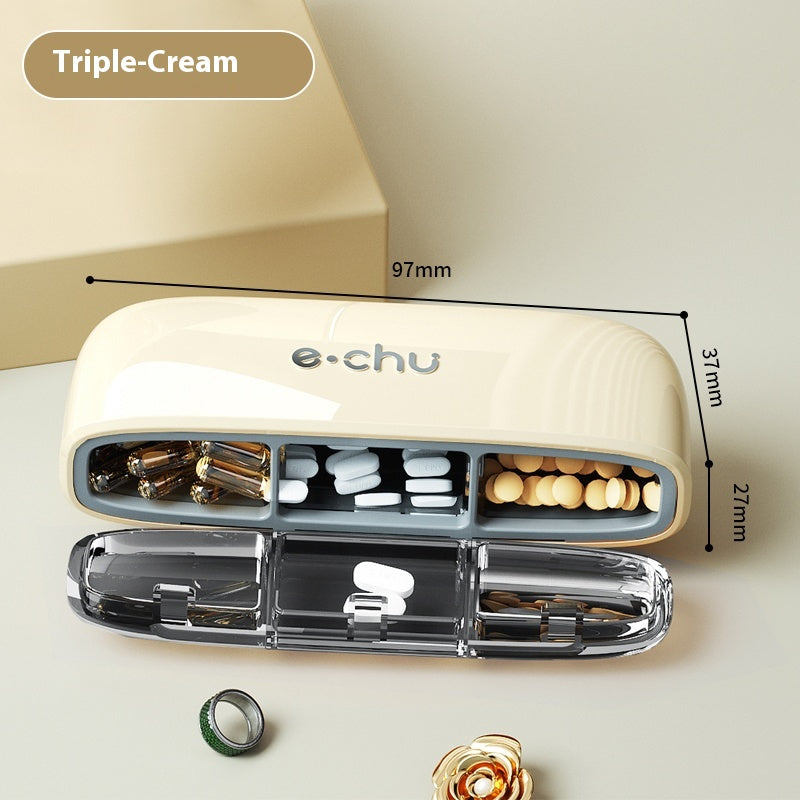 Portable pill box for three meals a day Crescent shape pill case
