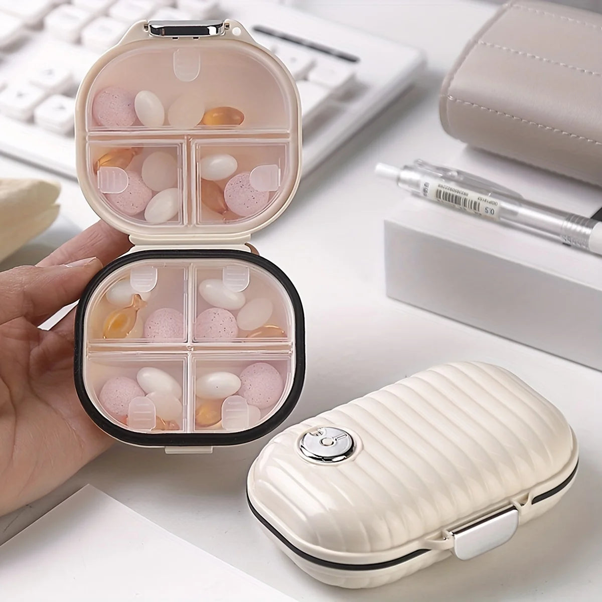 Portable travel seven-day sealed pill box