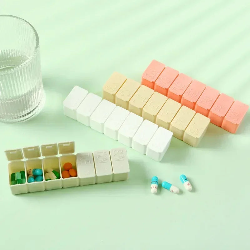 7 day pill box 5 colors pill case organizer