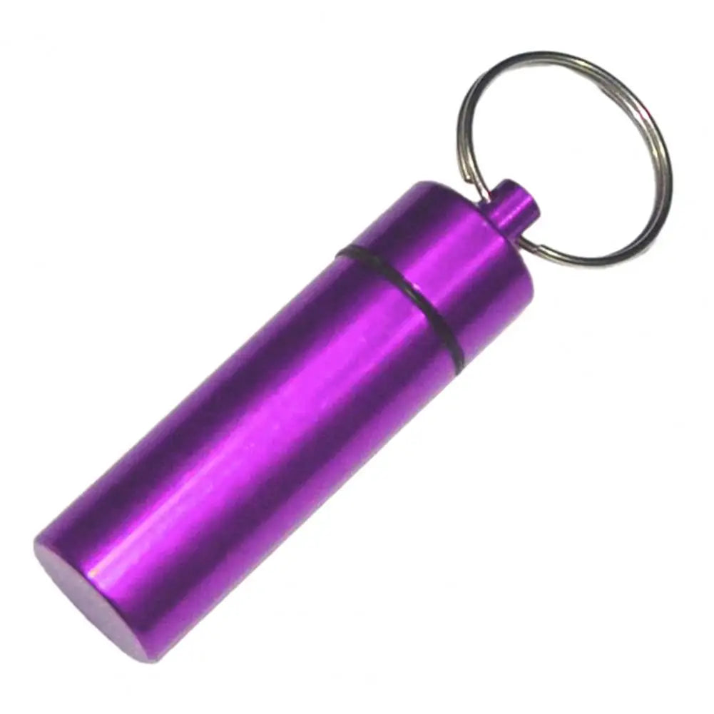 Mini pill box keychain aluminum alloy waterproof pill case right angle