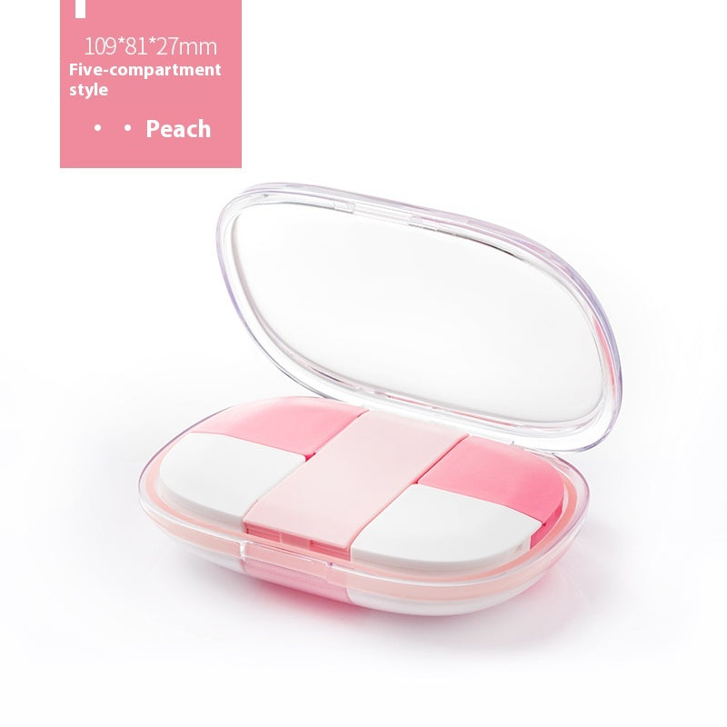Mini portable 7-day pill box 4 partitions 5 partitions pill box