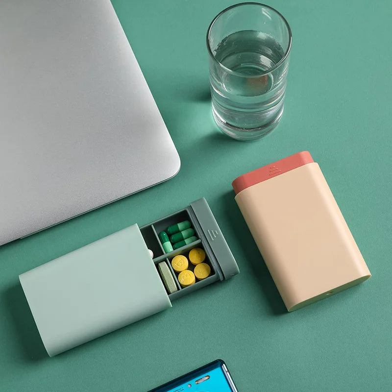 Travel Portable Pill Box 6 Partitions