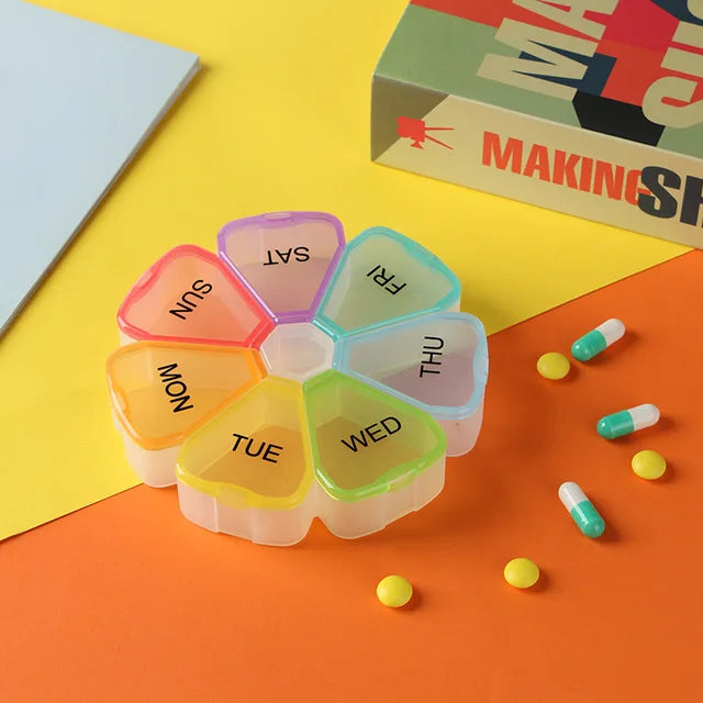7-partition 7-day pill storage box large Petal Pill Box