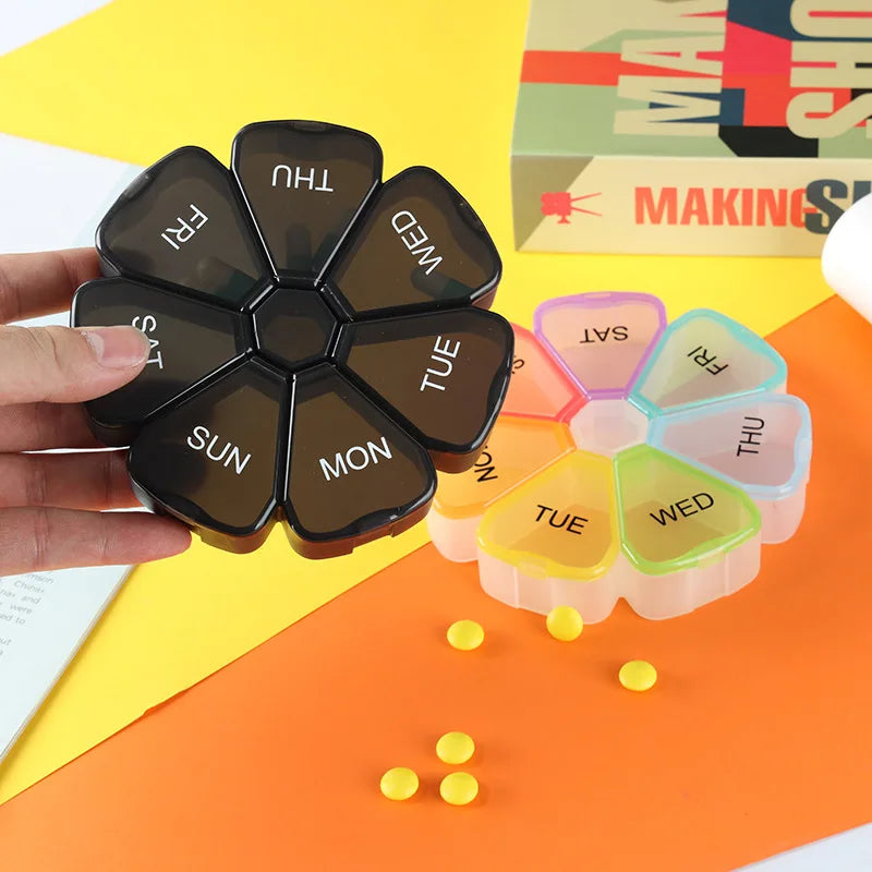 7-partition 7-day pill storage box large Petal Pill Box