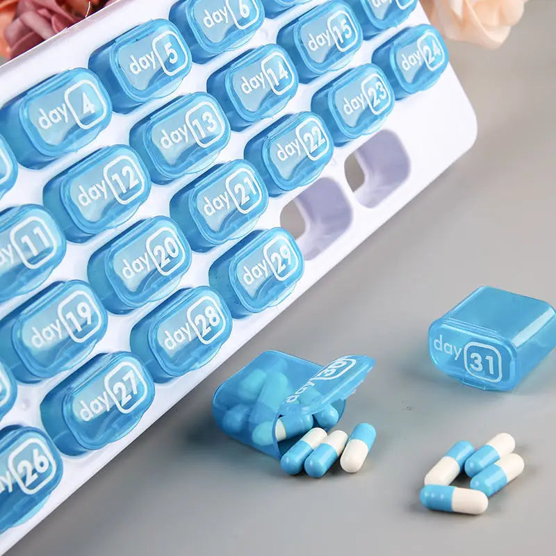 Monthly Pill Box Removable Pill Box Pill Organizer 31 Small Pill Case