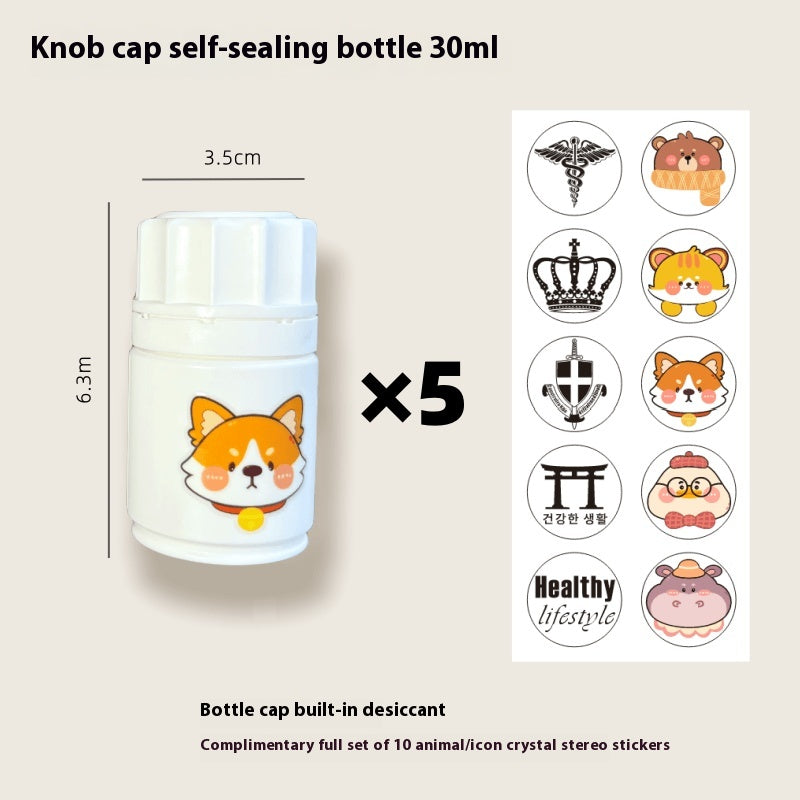 Moisture-proof portable cute pill bottle 100ml