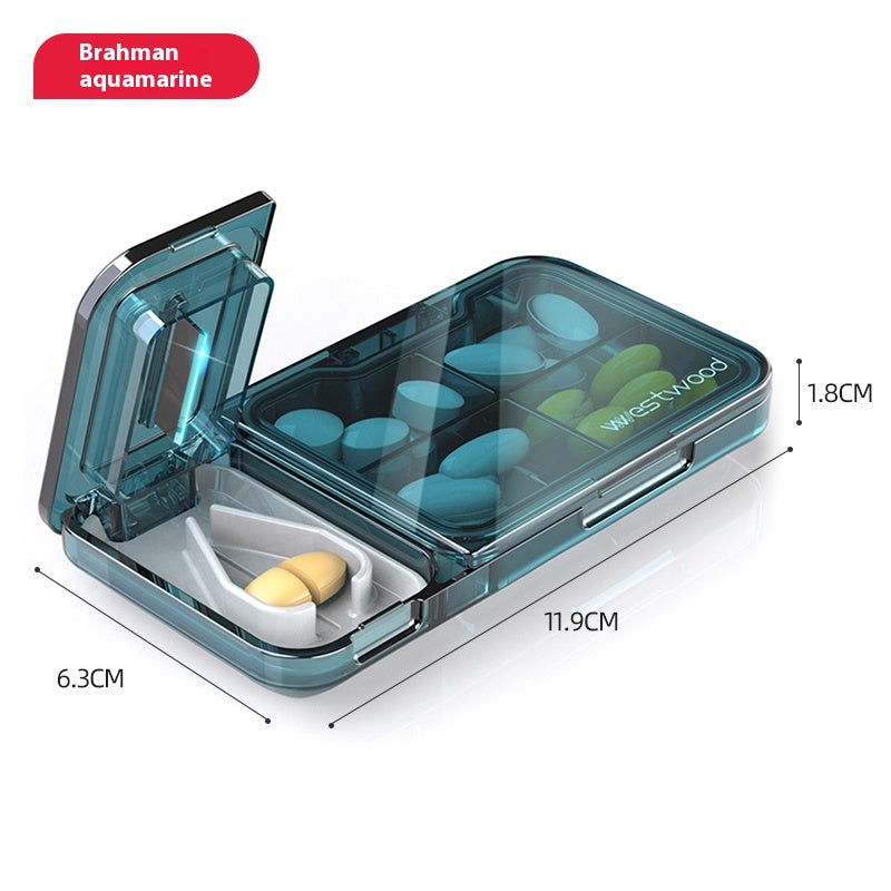 Pill box small mini three times a day portable pill box keychain pill box