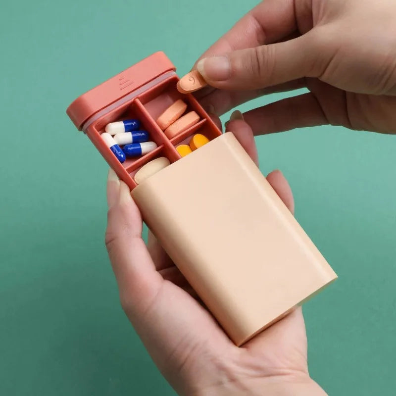 Travel Portable Pill Box 6 Partitions