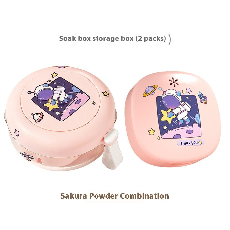 Portable braces box with magnetic mirror and lanyard