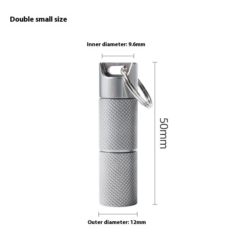 Titanium alloy pill bottle jewelry keychain pill case
