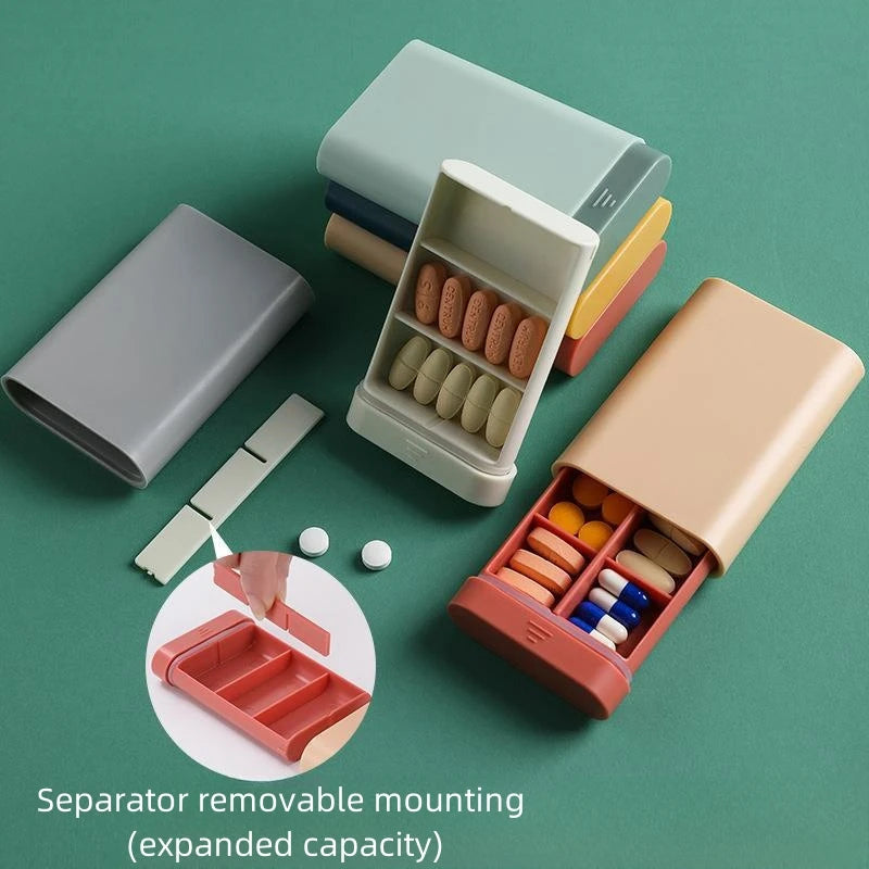 Travel Portable Pill Box 6 Partitions