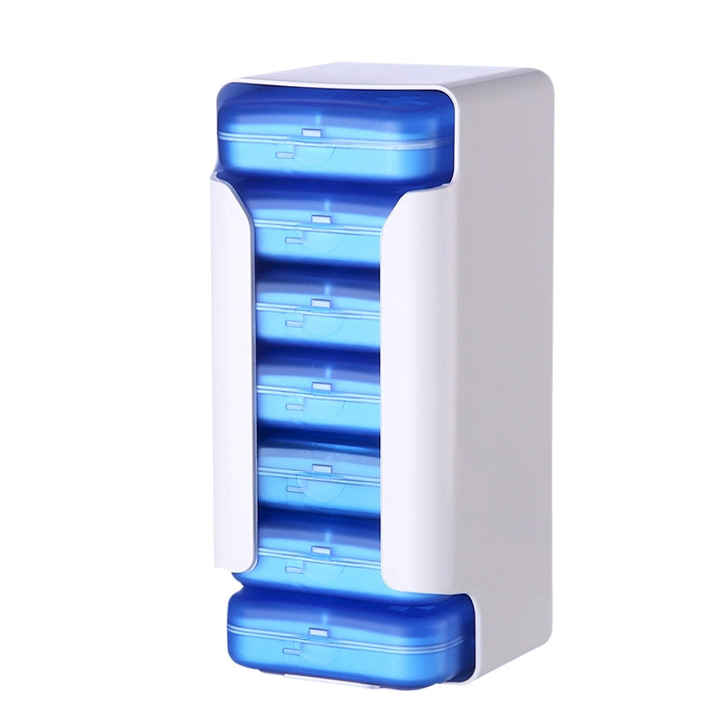 Portable pill box, 7-day pill box, 4/6-compartment pill case, portable travel pill box