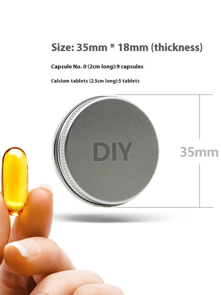 Mini portable pill box, aluminum alloy pill box 6 pieces