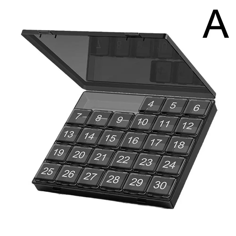Monthly Pill Organizer, Daily Pill Case, 30 Day Pill Case