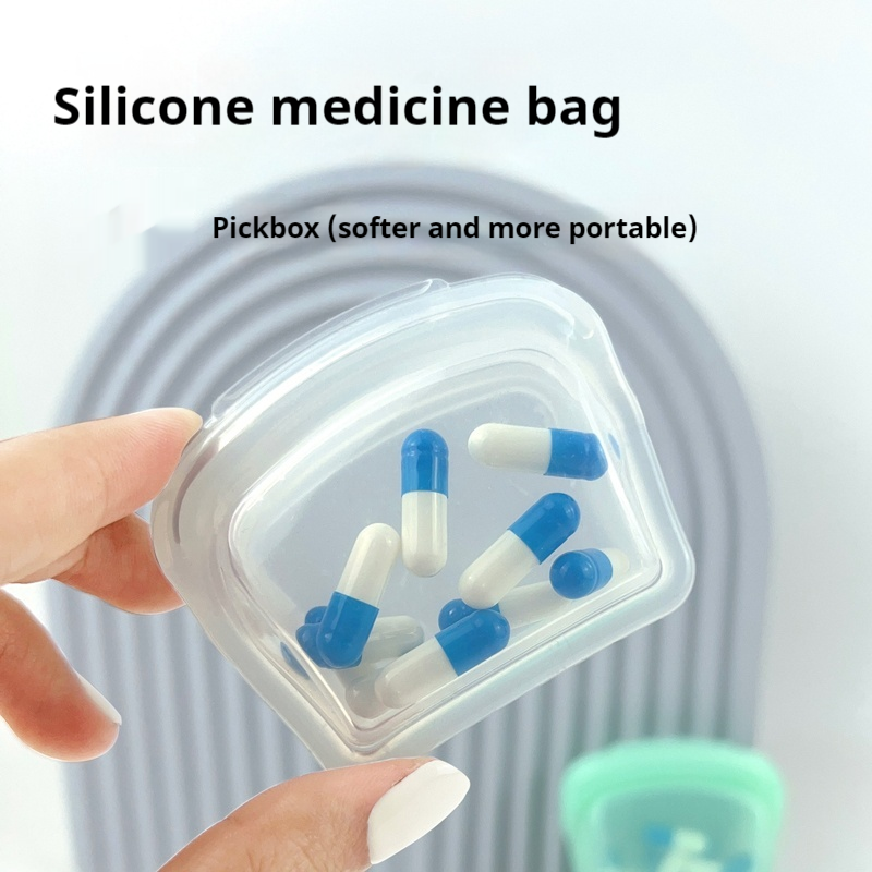 Reusable pill bag, silicone pill bag, soft and light
