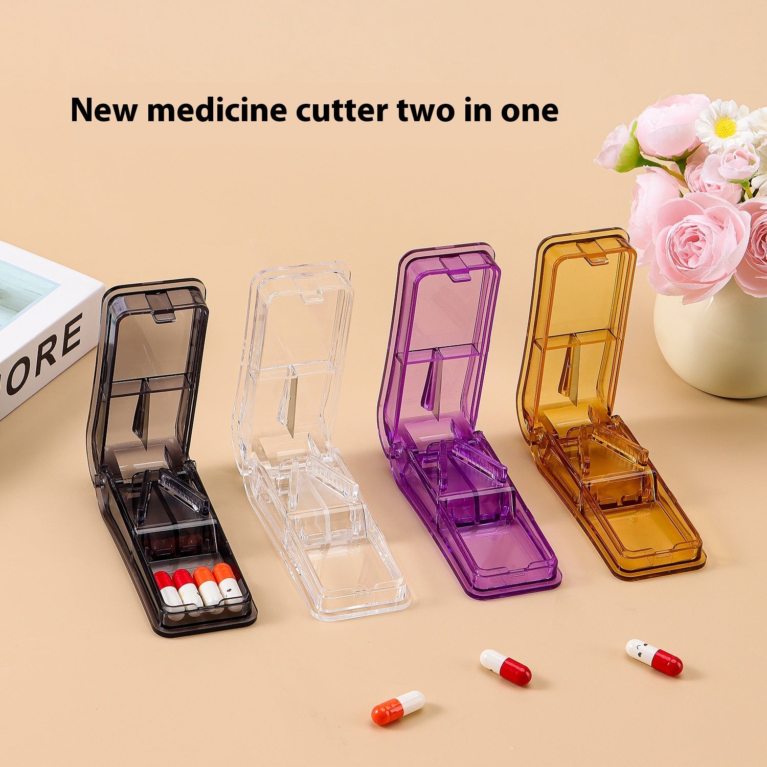 Transparent Multicolor Pill Splitter