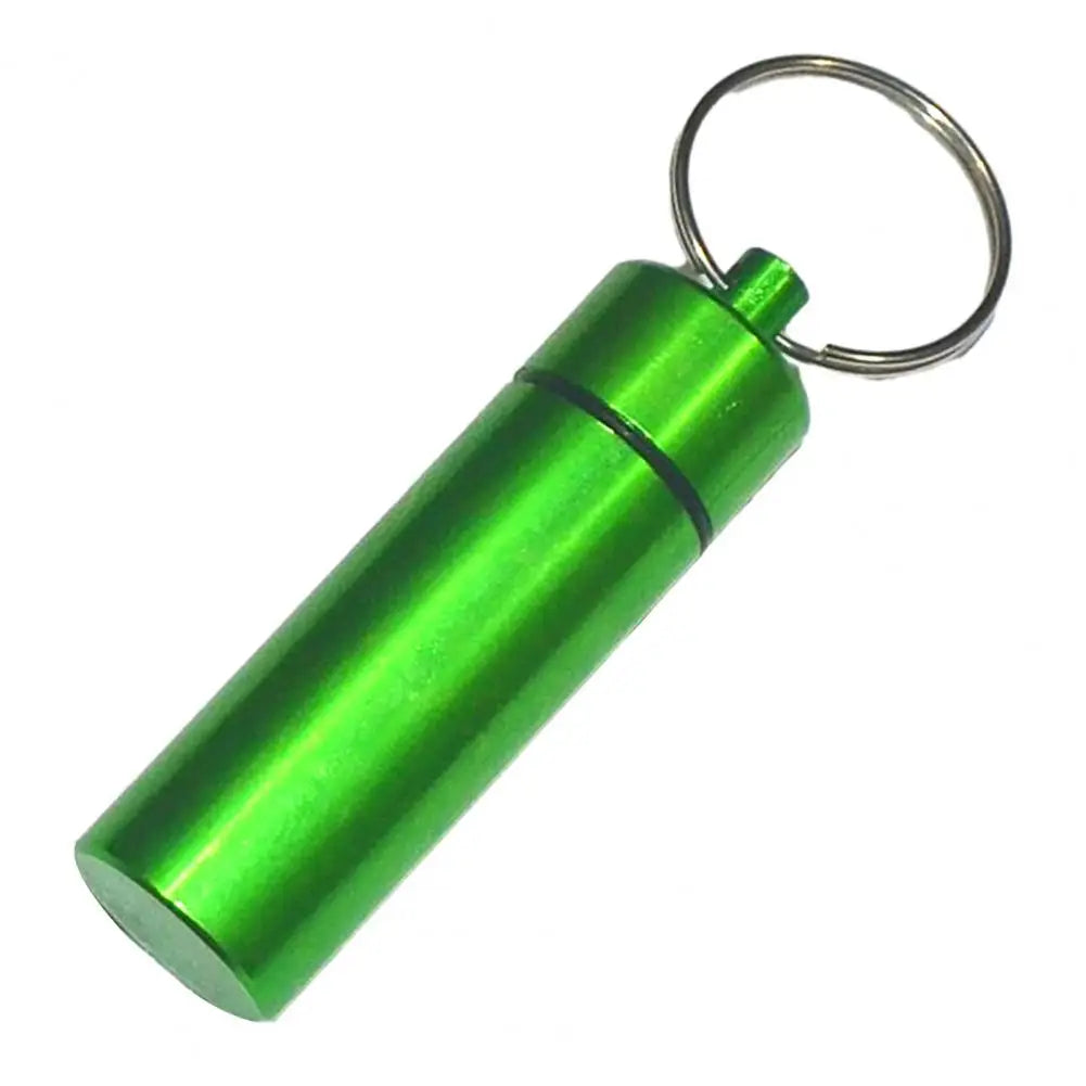 Mini pill box keychain aluminum alloy waterproof pill case right angle