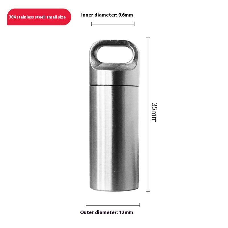 Titanium alloy pill bottle jewelry keychain pill case