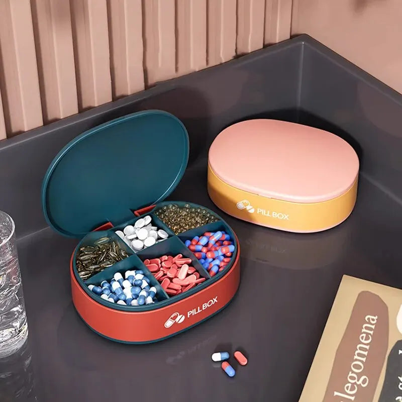 Pill Storage Box 6 Partition Pill Box 3 Color Options