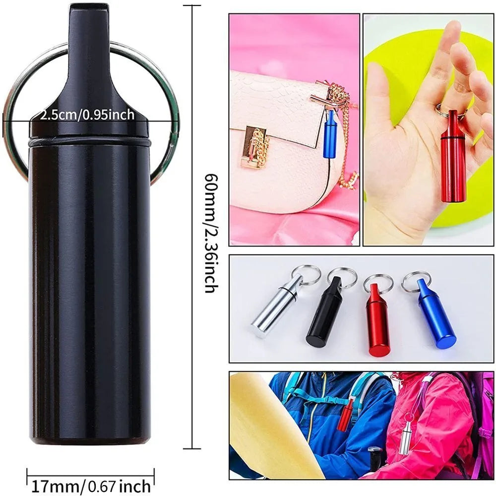 Aluminum alloy pill case waterproof keychain pill box