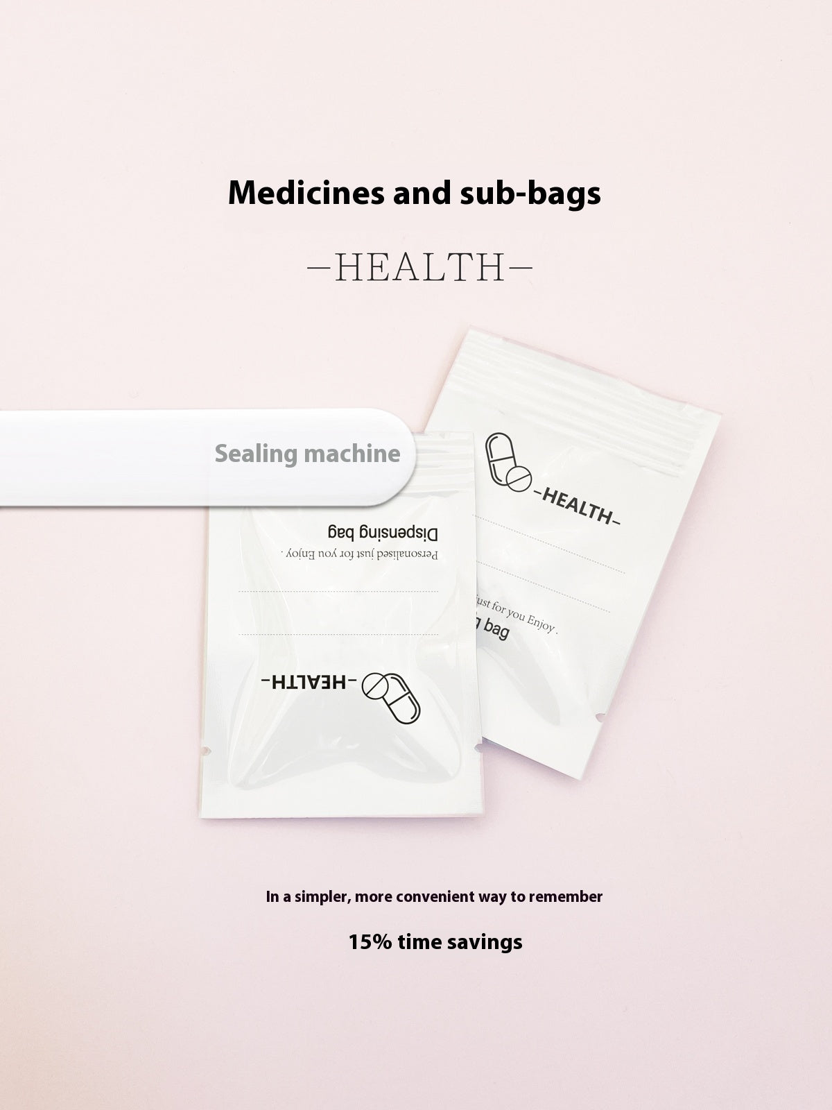 Disposable medicine bag, medicine bag sealing machine