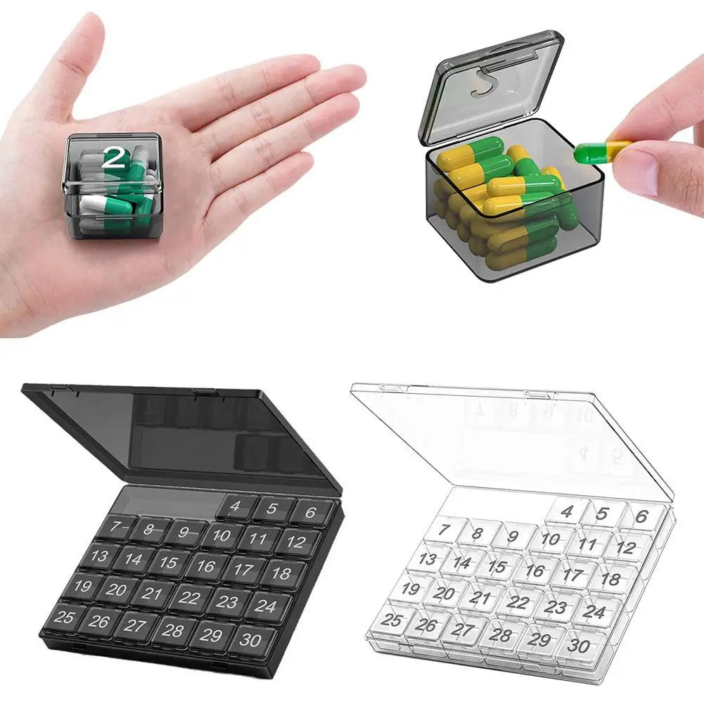 Monthly Pill Organizer, Daily Pill Case, 30 Day Pill Case