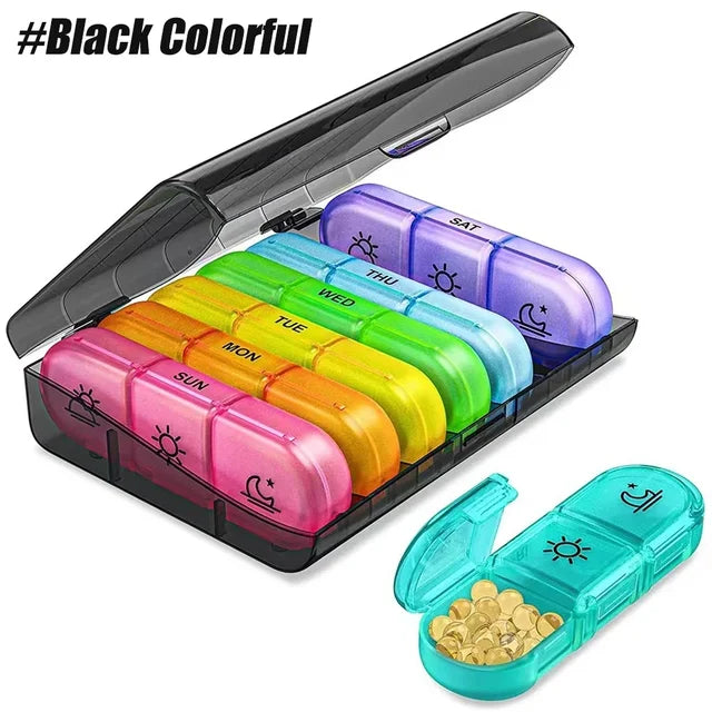 Weekly pill organizer, 3 times a day, 7 day pill case