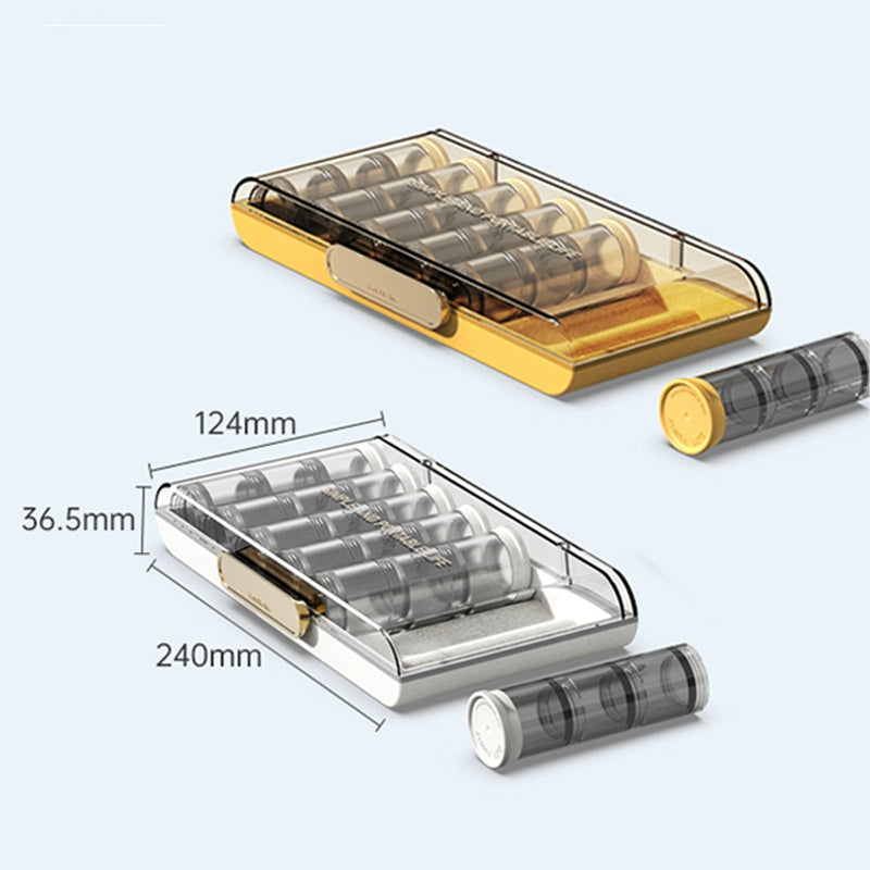 Sealed Portable Large-Capacity Pill Box, Seven-Day Pill Bottle Combination, One-Week Pill Case Set