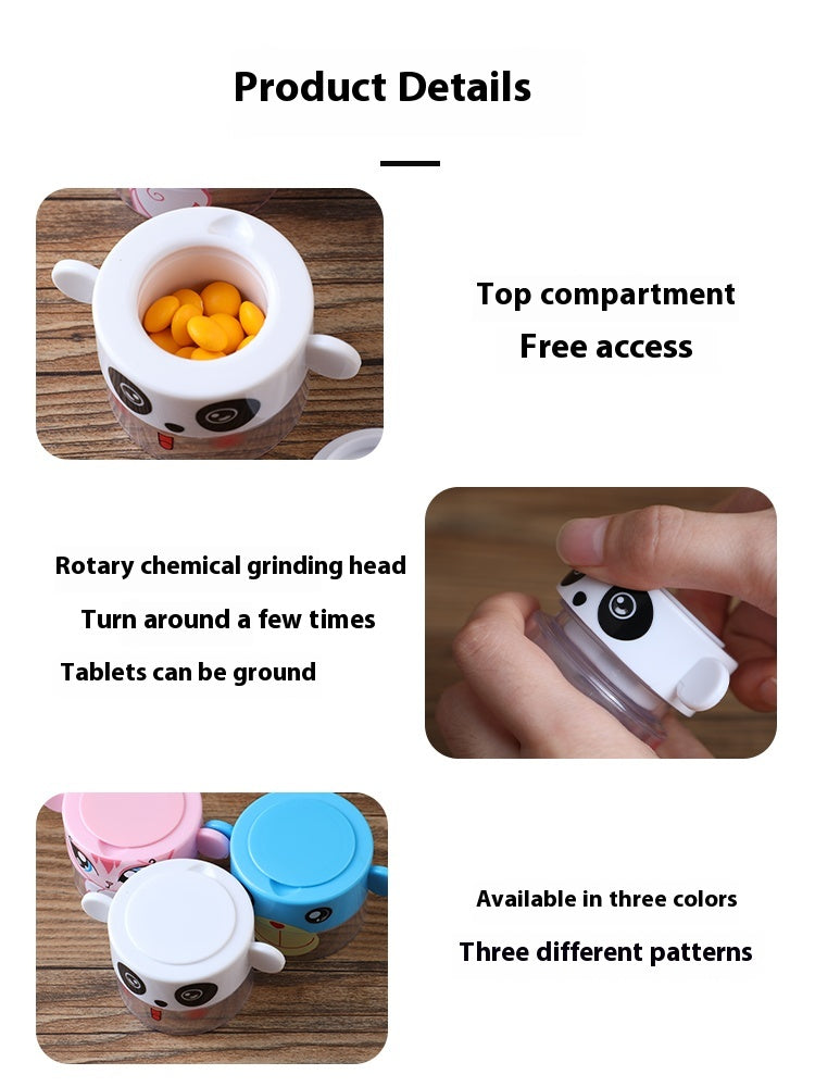 Baby pill grinder pill storage box pill case