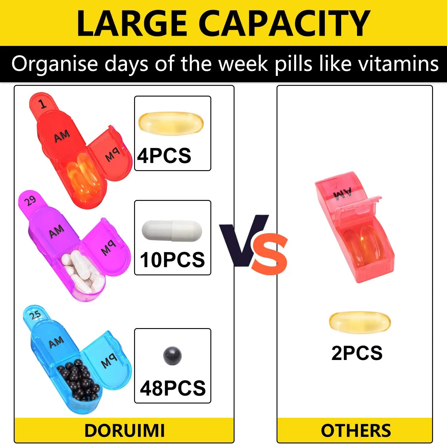 Monthly pill box storage box 2 times a day AM and PM pill box with 32 small pill cases